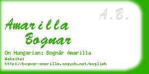 amarilla bognar business card