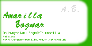 amarilla bognar business card